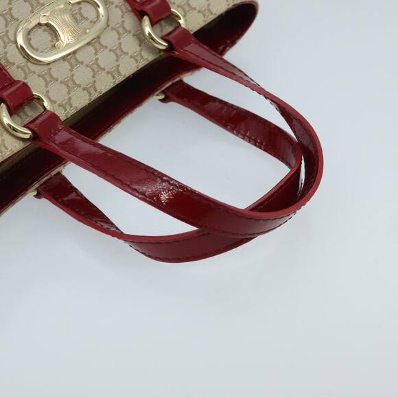 CELINE Macadam Canvas Hand Bag Beige Gold - Picture 7 of 12